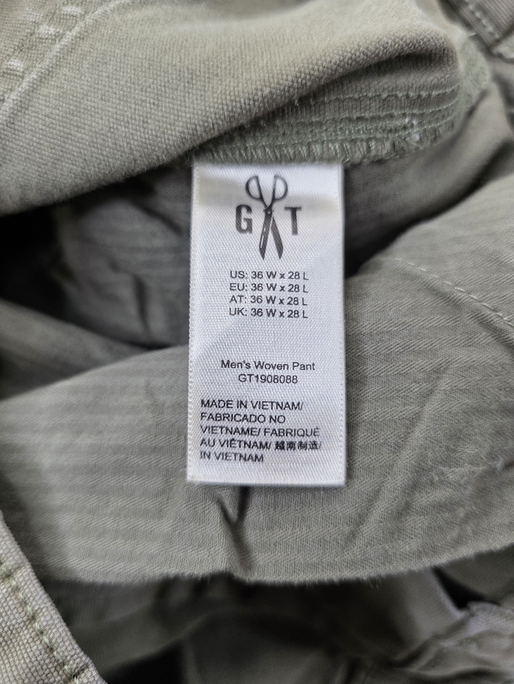 Goodthreads Men's Olive Green Utility Pants Size 36x28 Slim Stretch CS-3672 - Picture 8 of 12